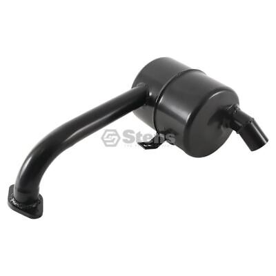 Muffler for Deutz 154042062, Round Steel, Horizontal, Clamp Not Included