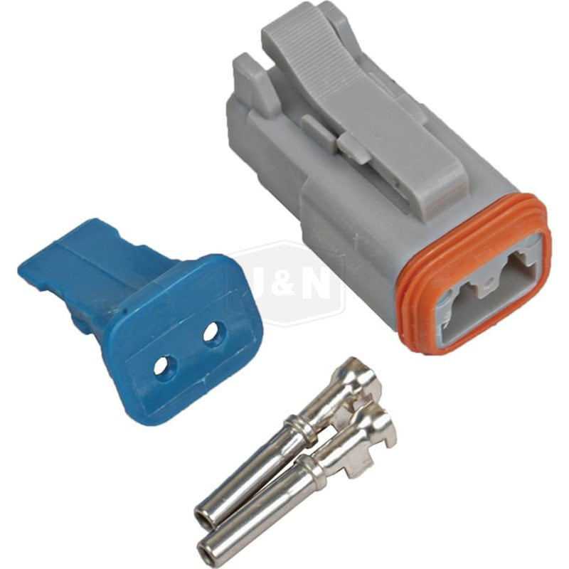 2 Way Male AT Housing Kit, 16-18 Gauge, Weather Sealed, Terminals Included