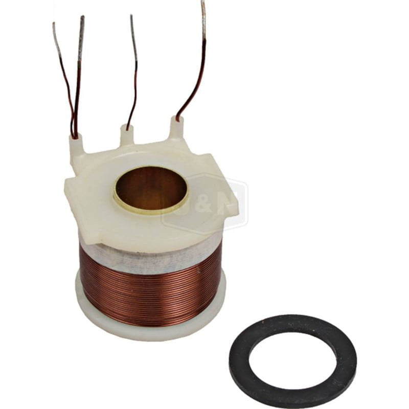 12V Solenoid Coil, Double Wires Left & 1 Wire Right, New, Copper Contact