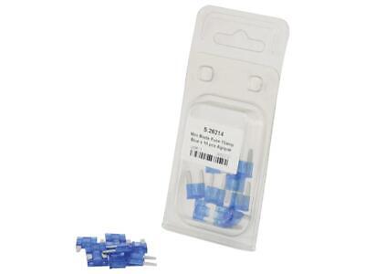 Mini Blade Fuses 15A - 10 Pack - Blue Color - Universal Fit