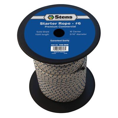 100' Solid Braid Starter Rope #6 - Durable, Abrasion Resistant, 3/16" Diameter