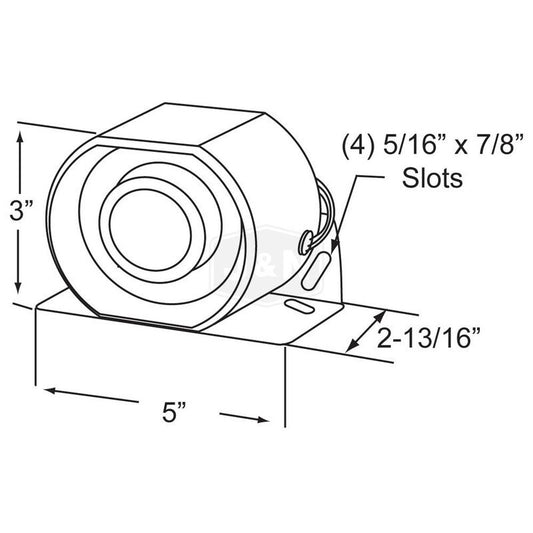 Back-Up Alarm 107dB Universal Mount Black Steel Housing 12-36V