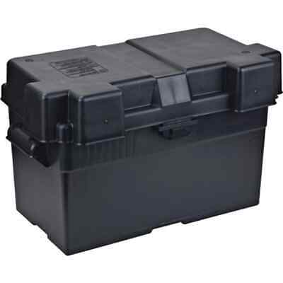 Battery Box for BCI Group 24/27/31 - Black Plastic, Vented Lid, Strap Included