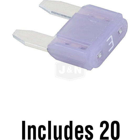 Bladed Fuse 6-36V 3A ATM Series Violet Plastic Body Boxed