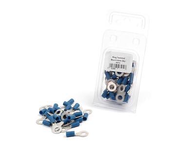 Blue Pre-Insulated Ring Terminals 6.4mm Double Grip 25 pcs, 600V, 27A
