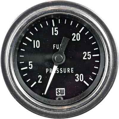 Fuel Pressure Gauge 2-30 PSI 2 1/16" Chrome Bezel Black Face Lighted