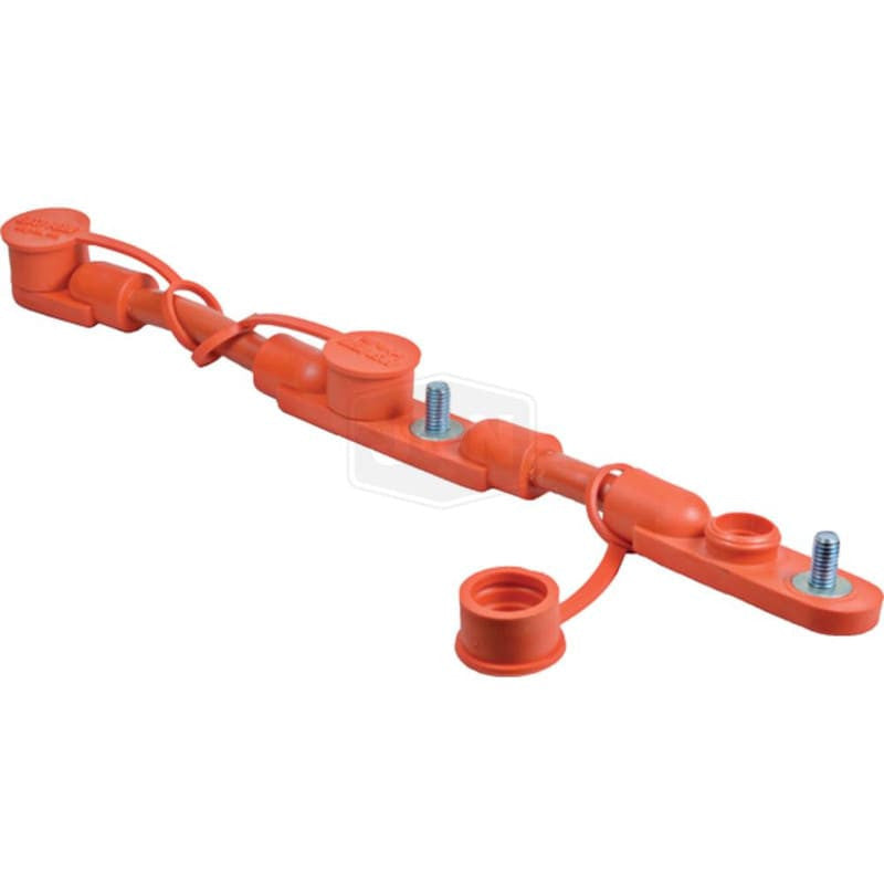 2/0 Battery Cable Jumper Harness 14" Red with Protective Caps - 3 Post Terminals