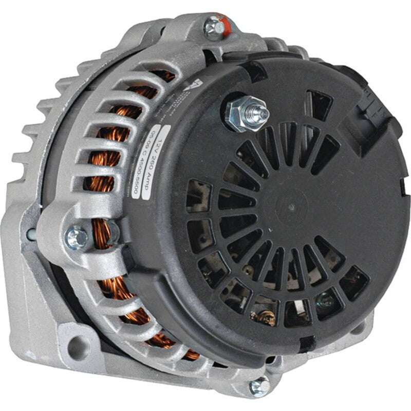 260A Alternator 12V Delco DR44G 6 Groove Solid Pulley New Internal Regulator