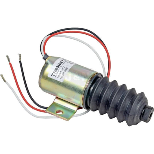 12V Push Solenoid, New, Intermittent Duty, 3 Terminals, Copper Contacts