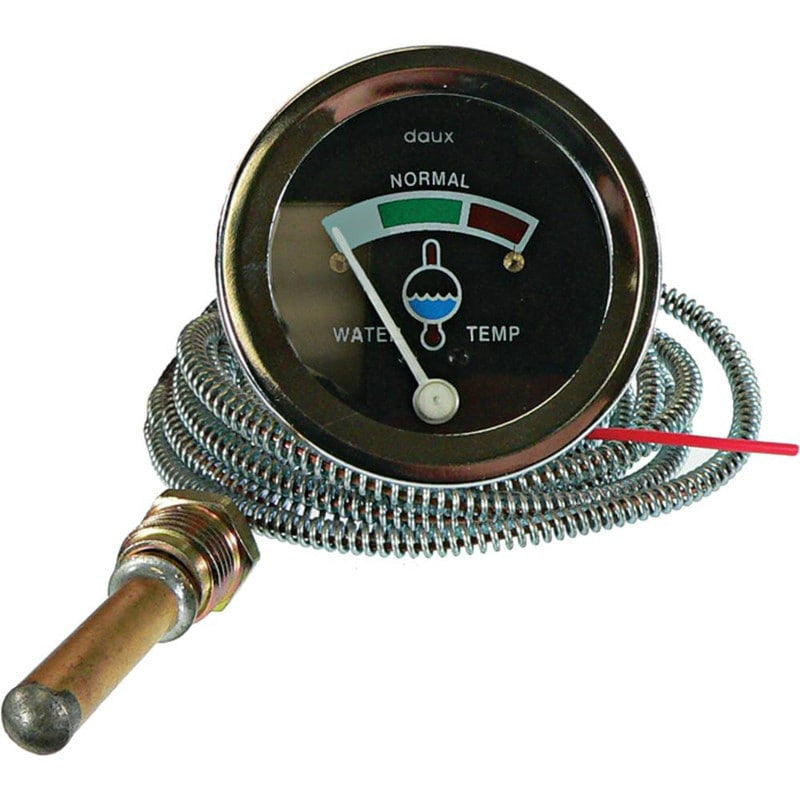 Water Temperature Gauge with Probe - Black Bezel & Face - Fits Ford Models