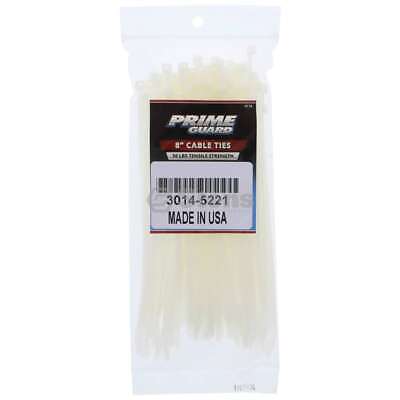 100 Pack White Zip Ties 8" x 1/4" 50 lb Tensile Strength Heavy Duty