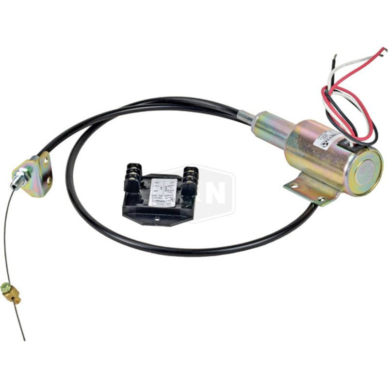 12V Auto Throttle Solenoid, Increases RPM, 48" Cable, Adjustable Stroke