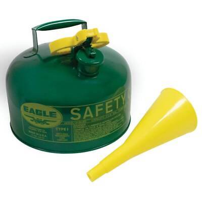 2 Gallon Metal Safety Fuel Can with Funnel - Galvanized Steel Construction