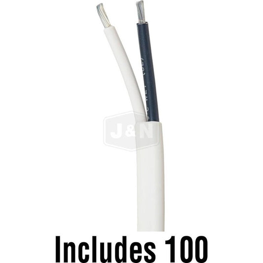 14GA Jacketed Duplex Wire 2WIR Marine Black/White PVC 600V 100mm Spool