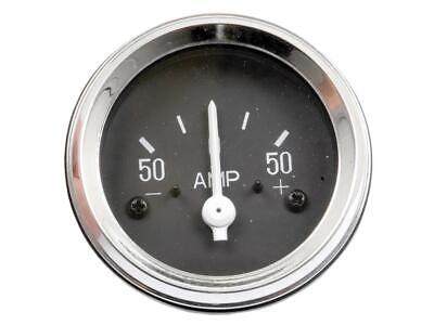 Ammeter 0-50A Chrome Ring Black Face Illuminated for Allis Chalmers Ford
