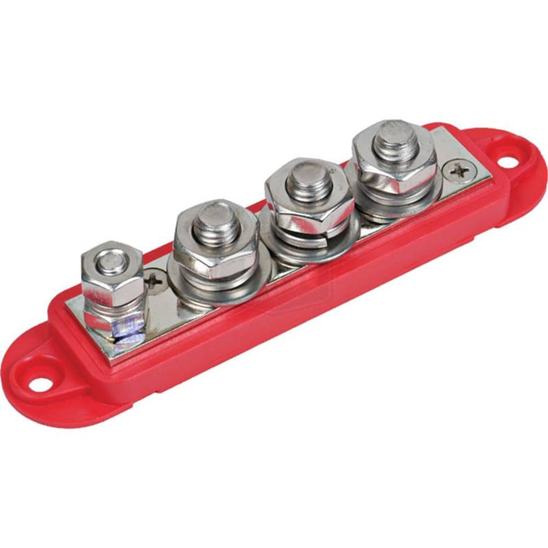 4 Point Positive Bus Bar, 210A Max, 3/8-16 & 1/4-20 Terminals, Arrowhead