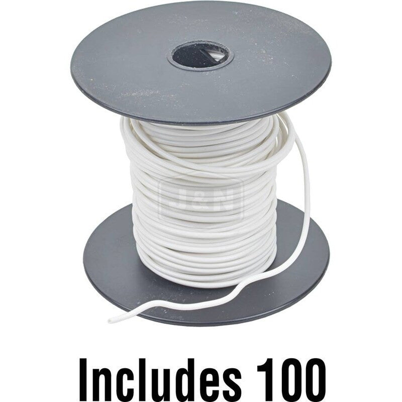 22GA Primary Wire 100' White PVC Insulated GPT SAE J1128 Electrical Wire