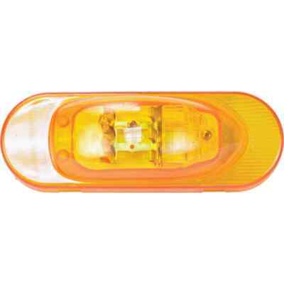 Amber LED Stop Tail Turn Light - Oval 5.4" x 2.3" - Grommet Mount