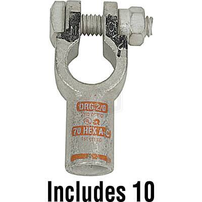 Battery Post Terminal 2/0 Gauge Negative Straight Connection Crimp