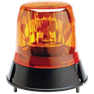 Amber Rotating Beacon Light - Low Profile, Flange Mount, 12V, Replaceable