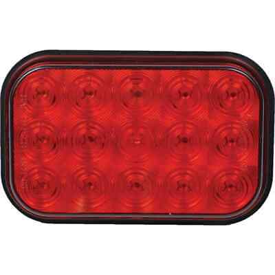 Red LED Stop Tail Turn Light - Rectangular, 12V, 15 LEDs, Sealed Lens ...