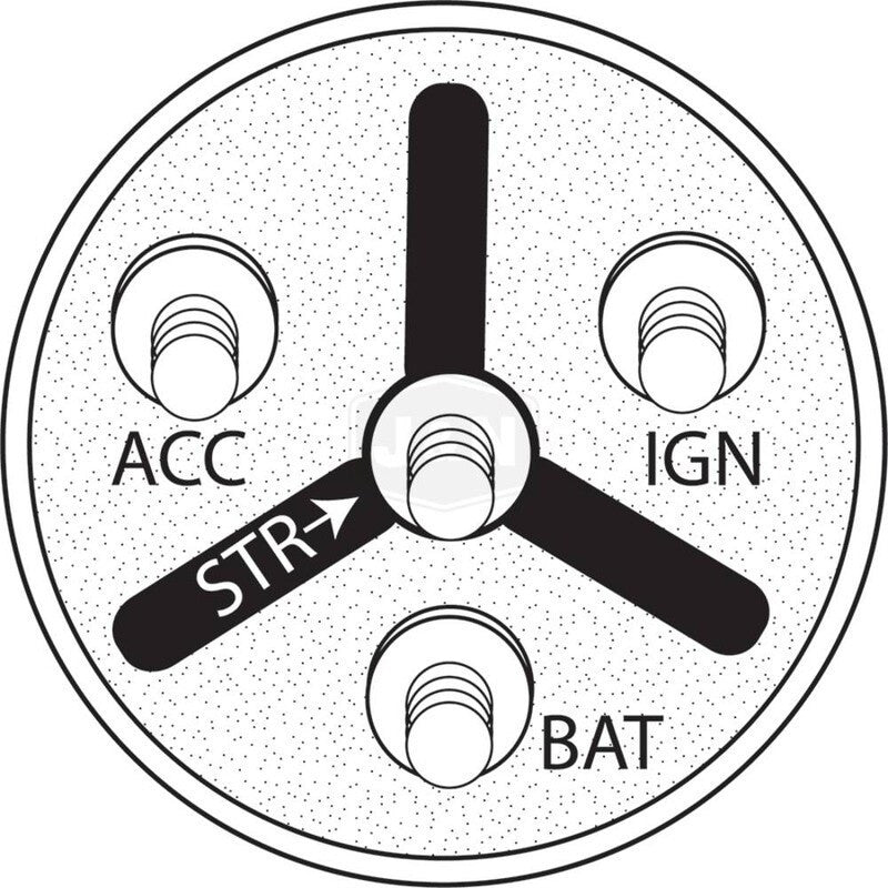 12V Ignition Switch with 4 Positions & 4 Terminals, 10-32 Studs Included
