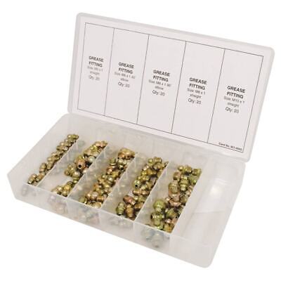 100 Piece Metric Grease Fitting Kit - M10, M6, M8 - Straight & Elbow