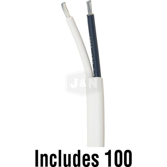 10GA Jacketed Duplex Wire 2WIR Marine 100ft Black/White PVC 600V
