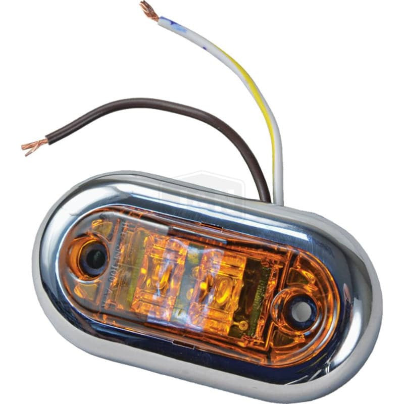 Amber LED Clearance Marker Light - 2.5" Oval, Surface-Mount, Retail Pack