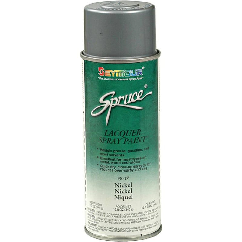 Nickel Lacquer Spray Paint - Fast Drying, Durable, 16 oz, 6 Cans/Case
