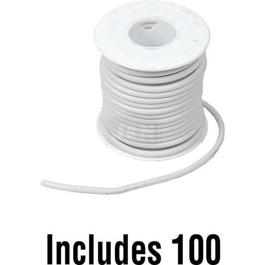 14Ga GXL Primary Wire, White, 100ft, SAE J1128, 0-60 VDC, 14 Gauge