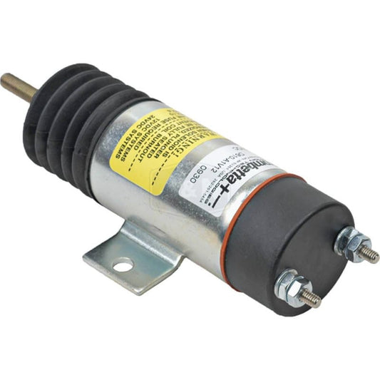 12V Pull Solenoid, New, Continuous Duty, 42A Pull, 2 Terminals, Side Mount