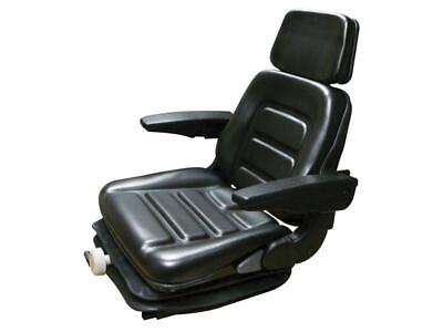 Adjustable Black Vinyl Seat Assembly with Armrest & Headrest - Universal Fit