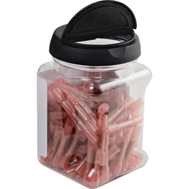 100pc Red Heat Shrink Butt Connectors 22-18 Gauge Crimp Terminals