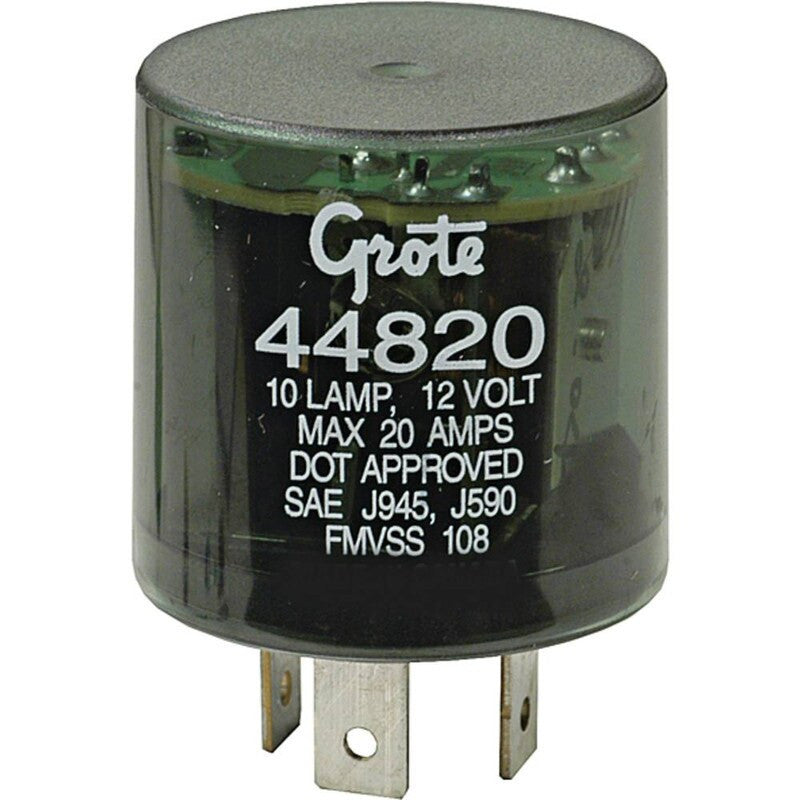 10-Lamp Flasher 12VDC with Install Kit - 3 Terminals, Heavy-Duty Contacts