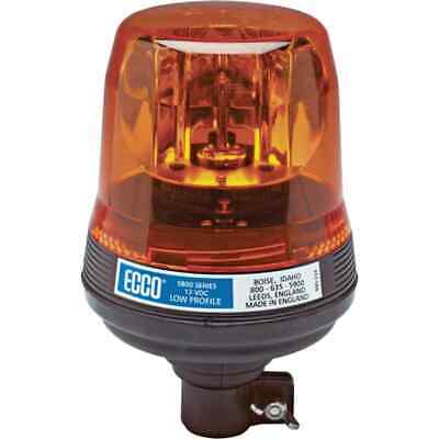 Amber Rotating Beacon Light - Low Profile, 12V, Replaceable Light Source