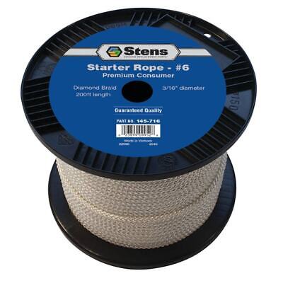 200' Diamond Braid Starter Rope #6 for 4-Cycle Engines, Heavy-Duty Cord