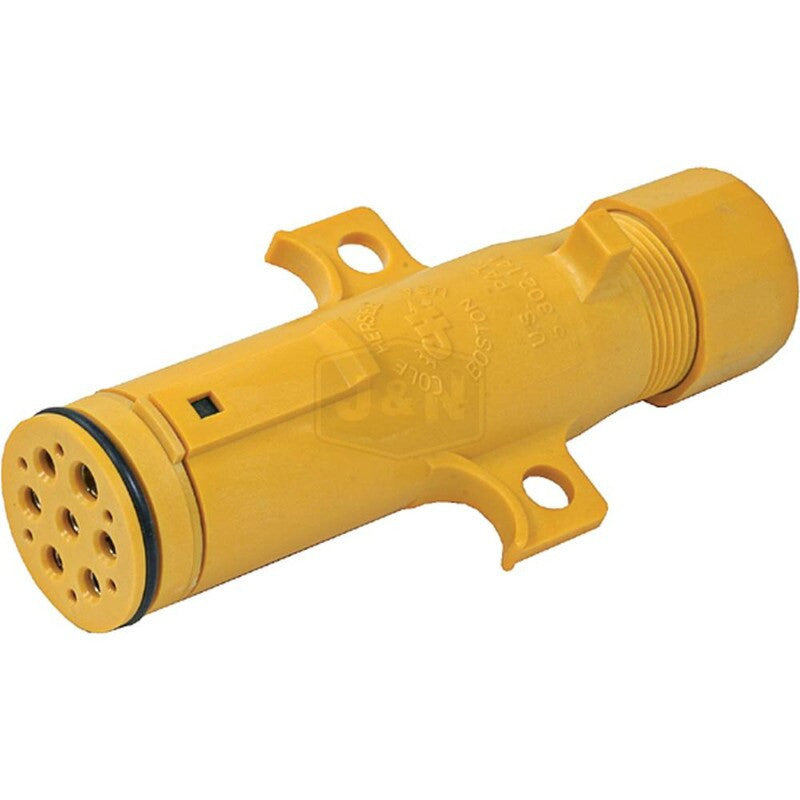 13 Pole Electrical Connector Plug, 25 Amp, Spring Grip Design, Yellow Casing