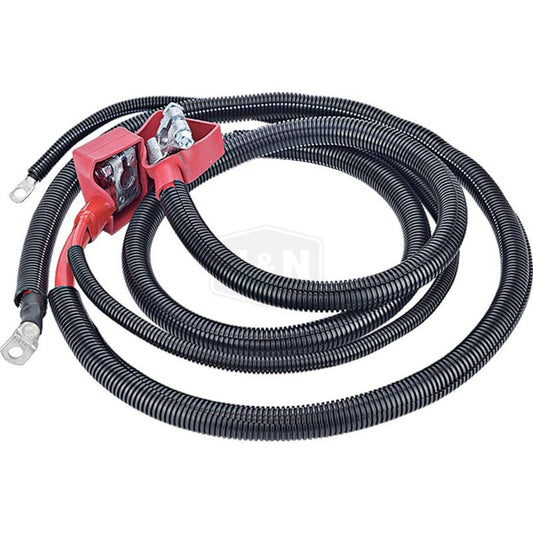 108" Dual Ford Battery Cable, Pre-Made, 2/0/1 & 6/1 Wire, Right Elbow & Flag