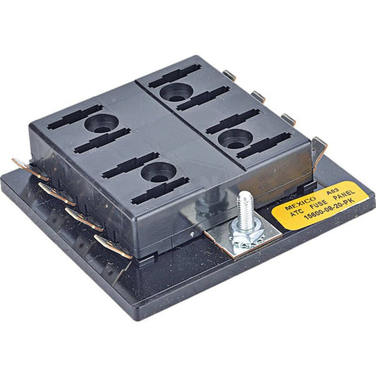 8 Position Fuse Block Panel - 150 Amps, ATC, Black Thermoplastic Housing