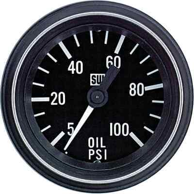 Oil Pressure Gauge 2 1/16" Mechanical 5-100 PSI Black Face & Bezel